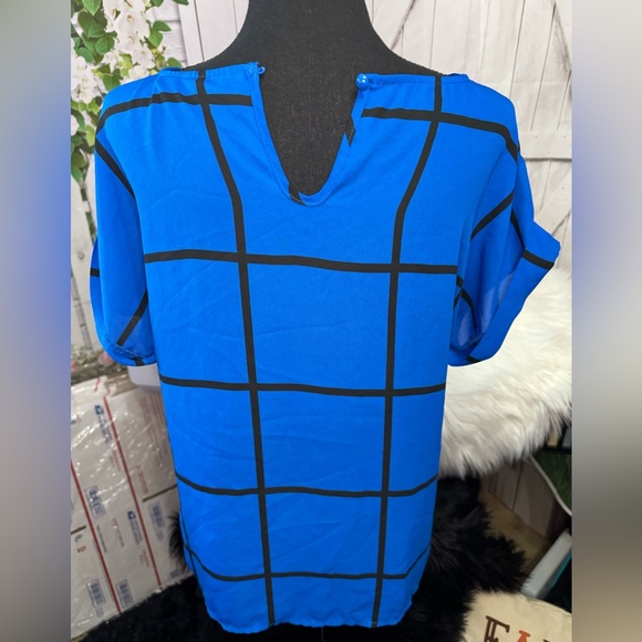 EUC Windowpane Print Cuff Sleeve - Picture 3 of 3